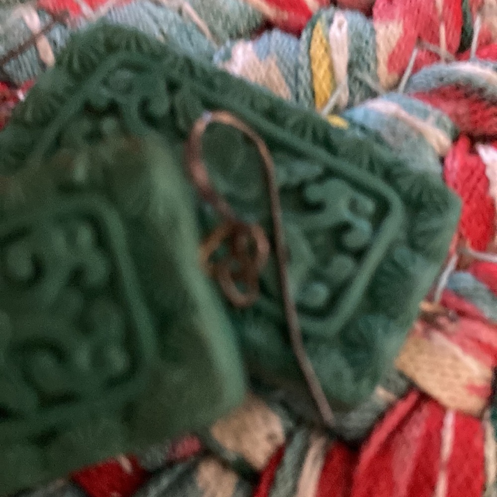 Green Carved Earrings - Picture 4 of 4